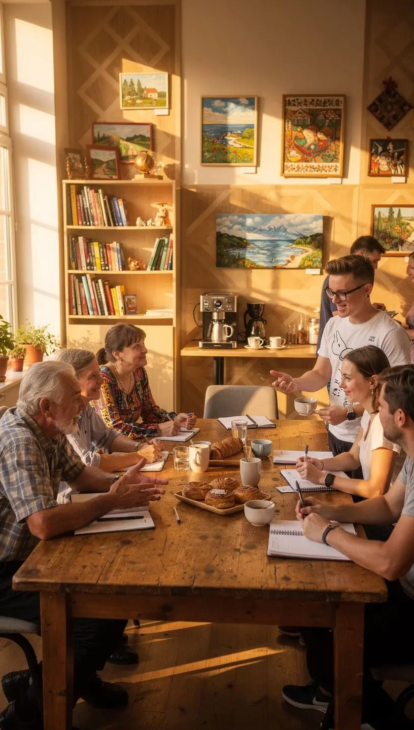Community members engaging in offline events together.